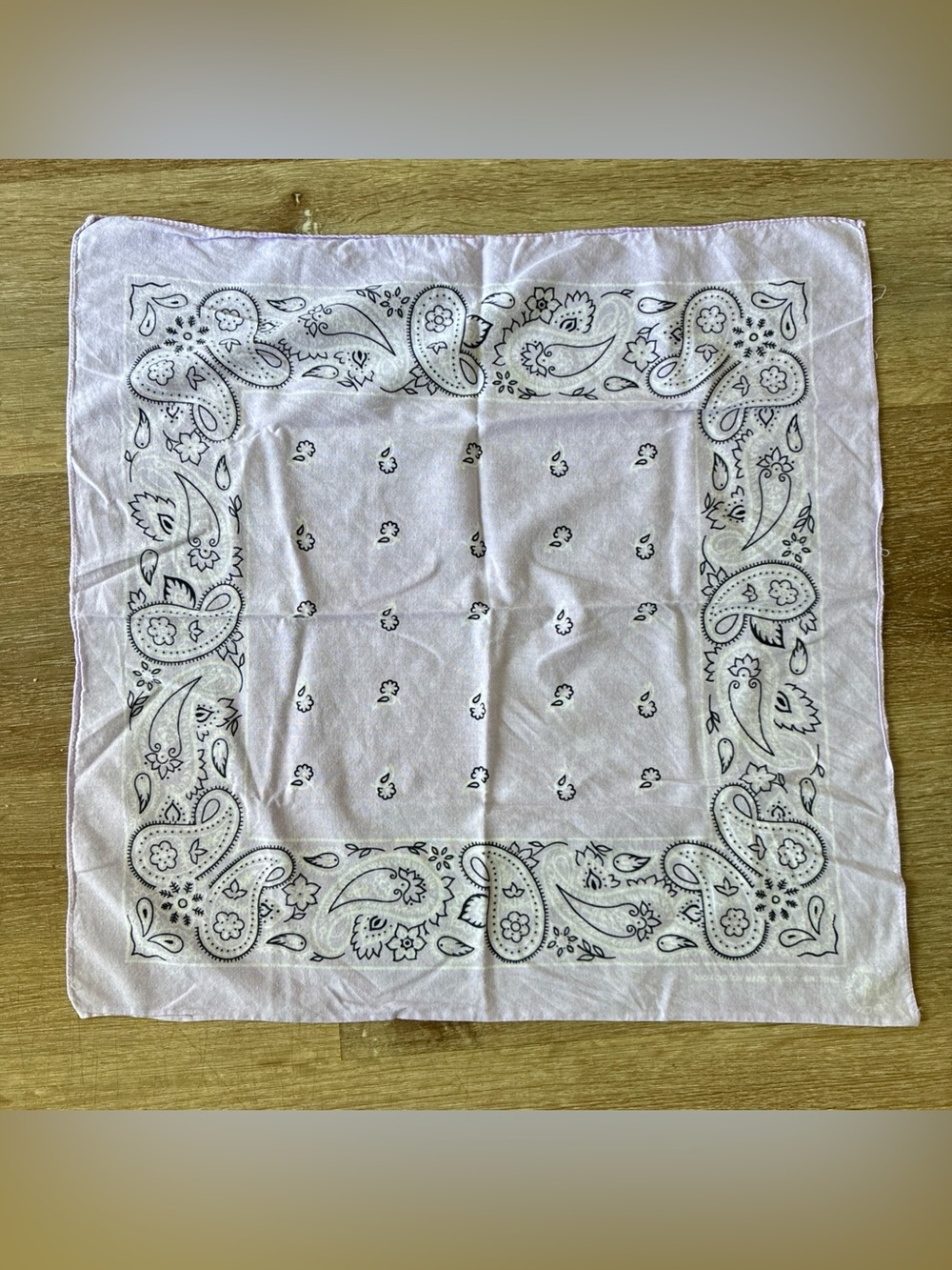 Vintage Light Purple Paisley Bandana Handkerchief Scarf Cotton Western Made USA